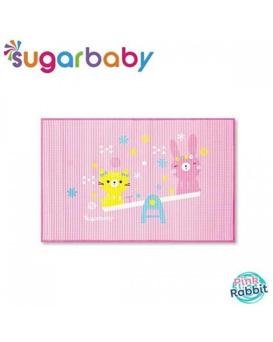 SUGAR BABY ORGANIC HEALTHY PREMIUM AIR FILLED RUBBER COT SHEET RABBIT - PINK