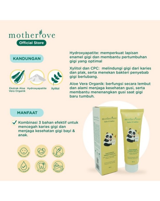 MOTHERLOVE BABIES & TODDLER TOOTHPASTE 50GR