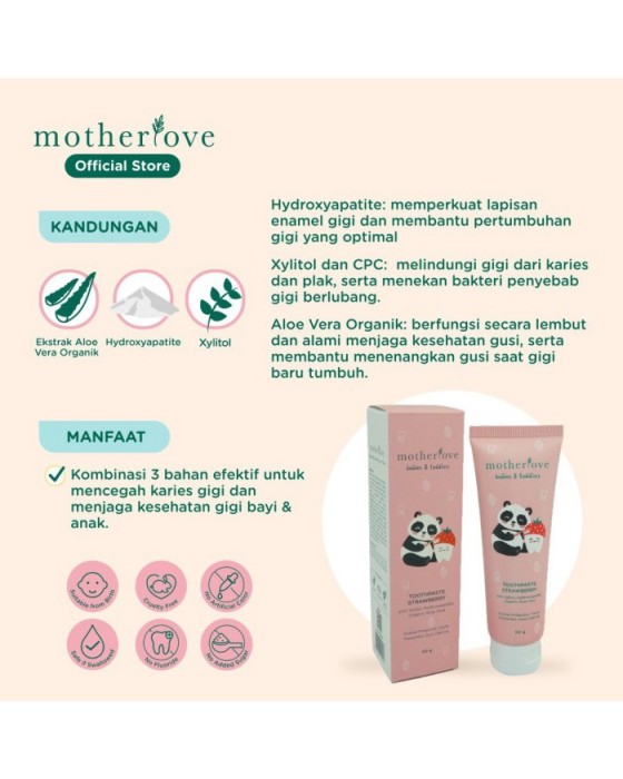 MOTHERLOVE BABIES & TODDLER TOOTHPASTE 50GR