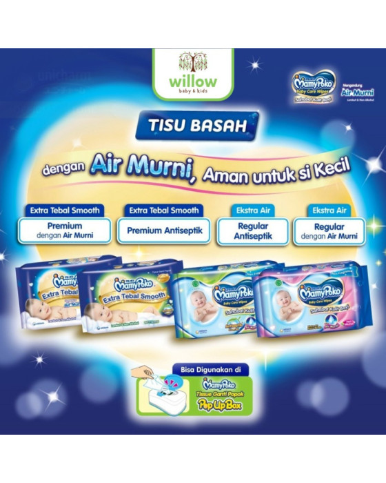 Mamypoko Wipes Extra Tebal Smooth Tissue Bayi Banded