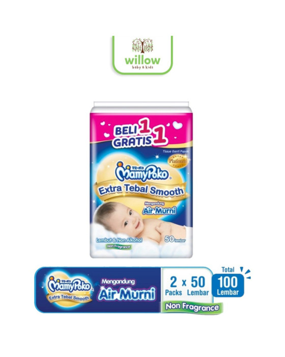 Mamypoko Wipes Extra Tebal Smooth Tissue Bayi Banded