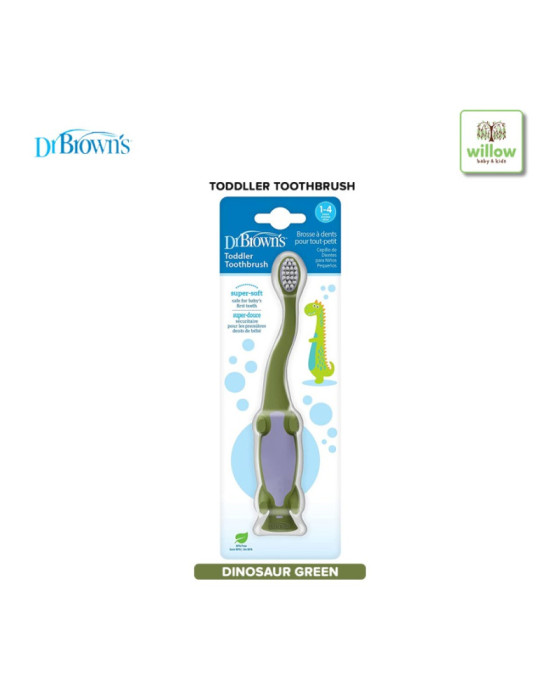 DR. BROWN TOOTHBRUSH TODDLER DINOSAUR GREEN