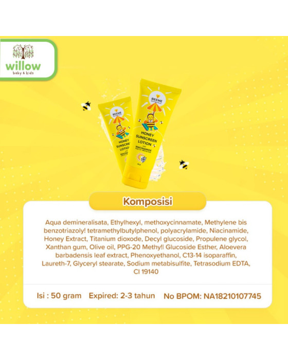 Beeme Honey Sunscreen Lotion Spf 50++ Tabir Surya Badan 20Gr