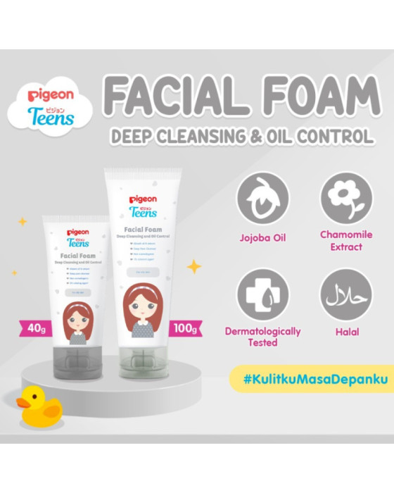 Pigeon Teens Facial Foam Deep Cleansing & Oil Control Sabun Muka Wajah