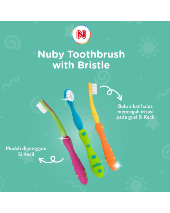 Nuby Toothbrush with BriSetelanes 1Pk Sikat Gigi Bayi