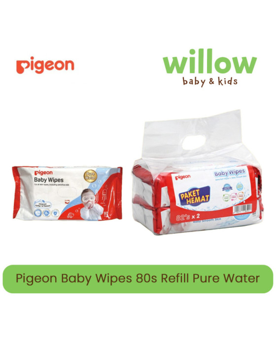 Pigeon Baby Wipes 80s Refill Pure Water Tissue Bayi