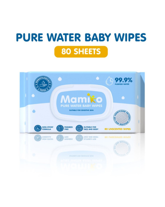 Kub X Mamiko Pure Water Baby Wipes 80S Tissue Bayi