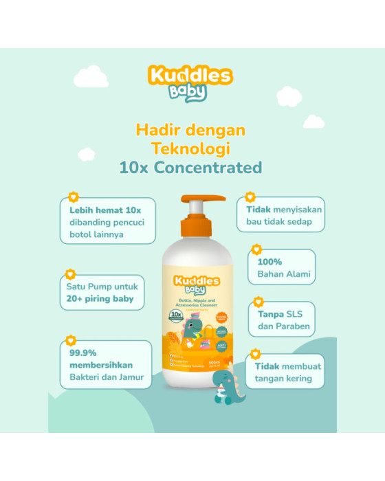 Kuddles Baby Natural Bottle Nipple & Accesories Cleanser 500Ml