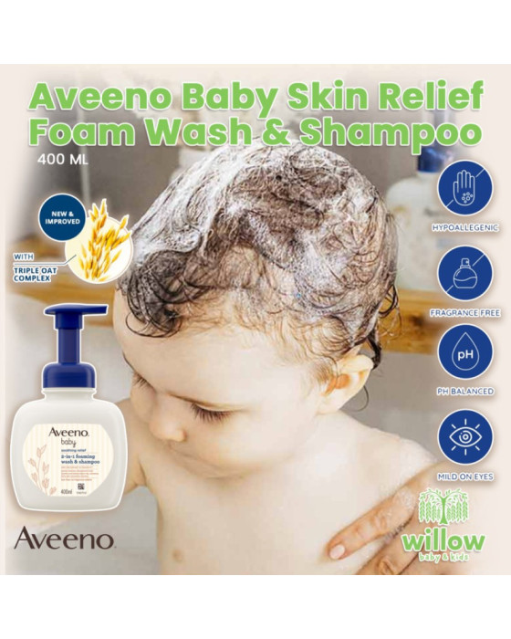 Aveeno Baby Skin Relief Foam Wash & Shampoo Bayi