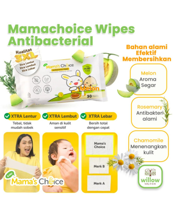 Mamaschoice Wipes Tissue Bayi Antibacterial