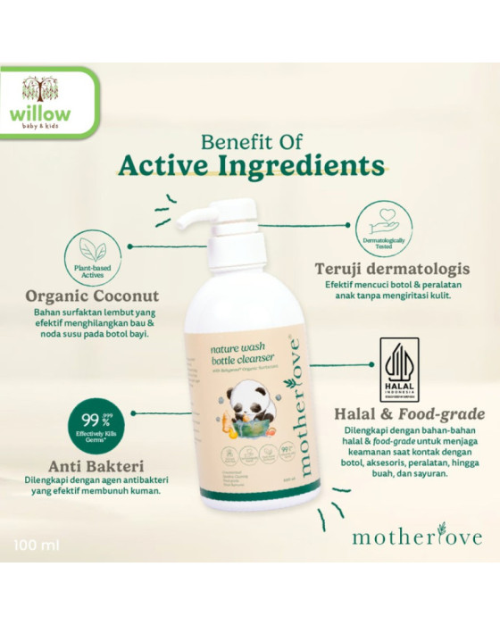 Motherlove Nature Wash Bottle Cleanser Sabun Cuci Botol