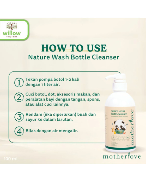 Motherlove Nature Wash Bottle Cleanser Sabun Cuci Botol