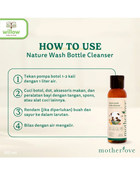 Motherlove Nature Wash Bottle Cleanser Sabun Cuci Botol