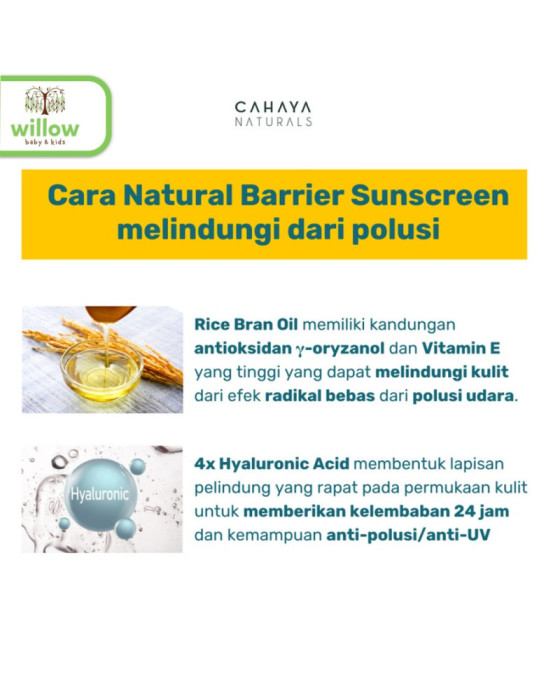 Cahaya Naturals Natural Barrier Sunscreen Sun Care Bayi