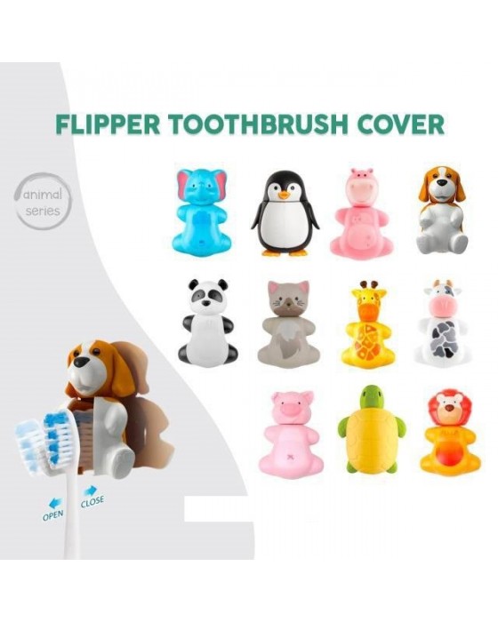 FLIPPER TOOTHBRUSH HOLDER ANIMAL - CAT