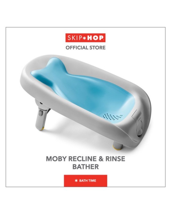 SKIP HOP MOBY RECLINE & RINSE BATHER - BLUE