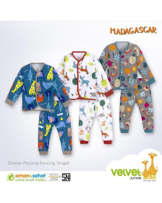 VELVET KANCING TENGAH PANJANG+CELANA PANJANG (MADAGASCAR) - S