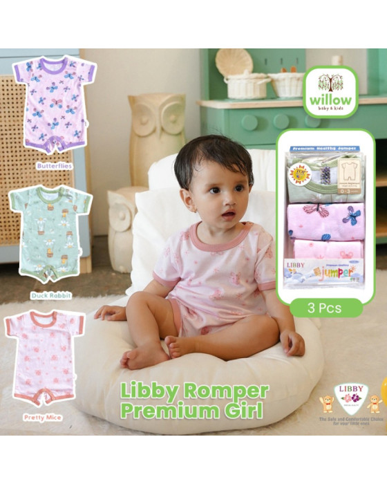 Libby Romper Premium Girl Jumper Bayi Perempuan @3pcs