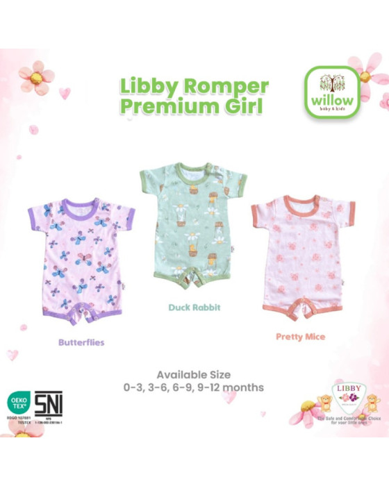 Libby Romper Premium Girl Jumper Bayi Perempuan @3pcs