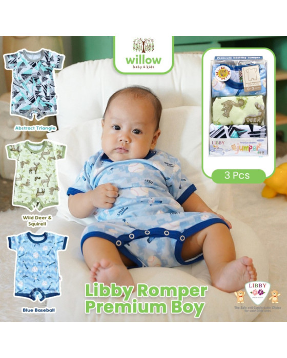 Libby Romper Premium Boy Jumper Bayi Laki-Laki @3pcs