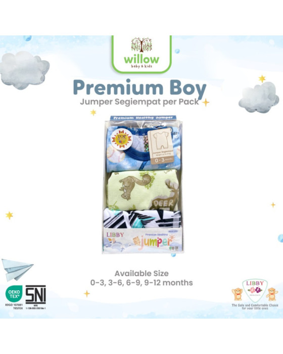 Libby Romper Premium Boy Jumper Bayi Laki-Laki @3pcs