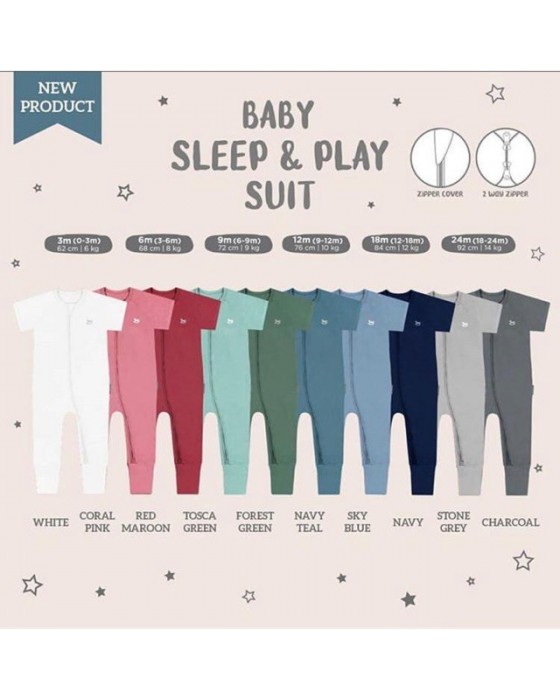 PALMERHAUS BABY SLEEP AND PLAY SUIT - STONE GREY