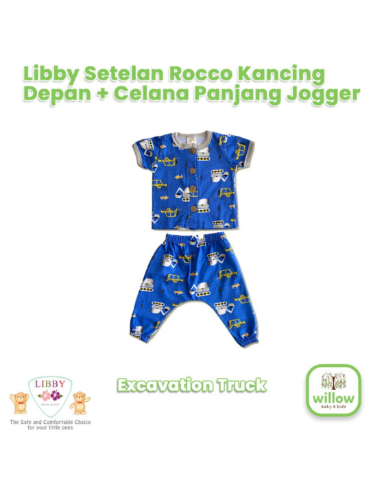 Libby Setelan Rocco Kancing Depan + Celana Panjang Jogger Baju Anak