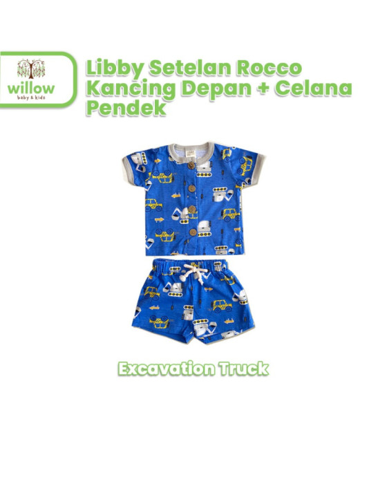 Libby Setelan Rocco Kancing Depan + Celana Pendek Baju Anak