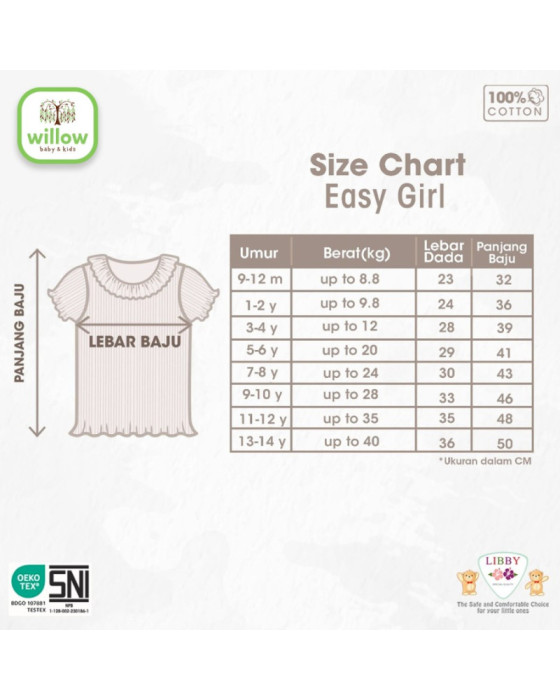 Libby Easy Shirt Girl Kaos Anak Perempuan