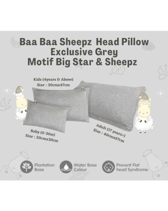 Baa Baa Sheepz Head Pillow Big Star Sheepz Bantal Bayi