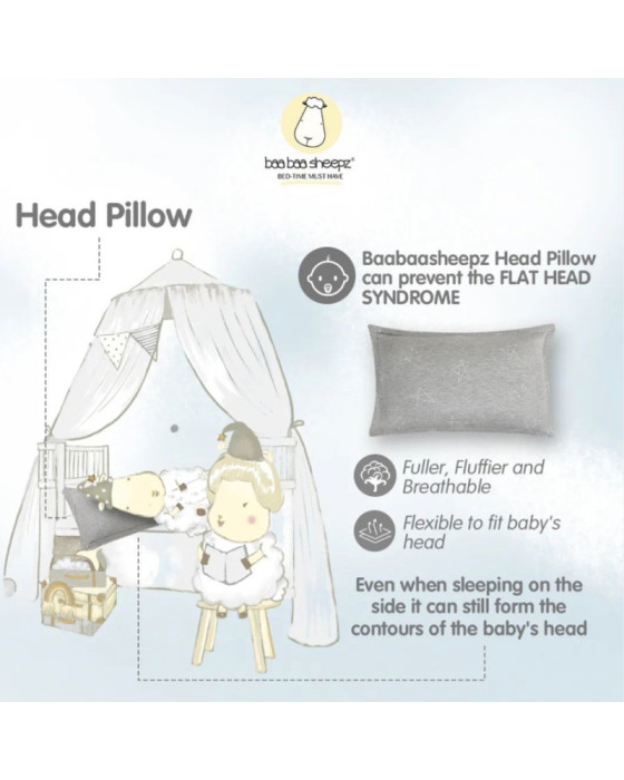 Baa Baa Sheepz Head Pillow Big Star Sheepz Bantal Bayi