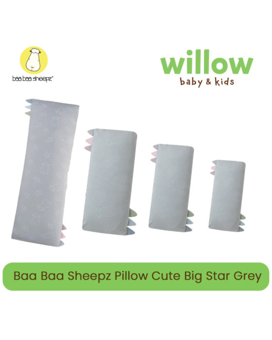 Baa Baa Sheepz Bed Buddy Pillow Cute Big Star Grey Bantal Bayi