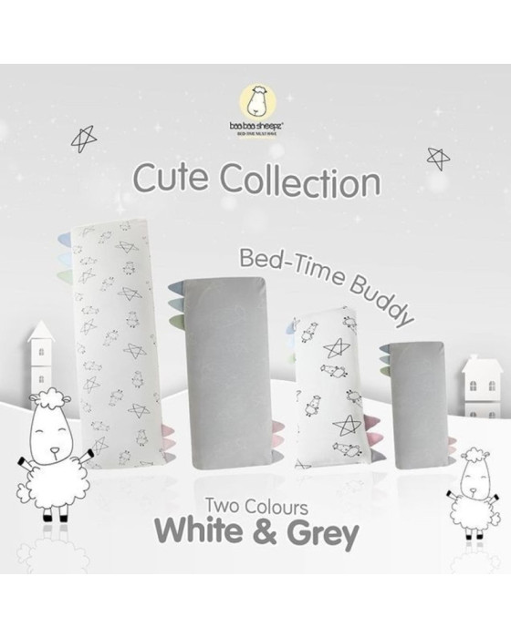 Baa Baa Sheepz Bed Buddy Pillow Cute Big Star Grey Bantal Bayi