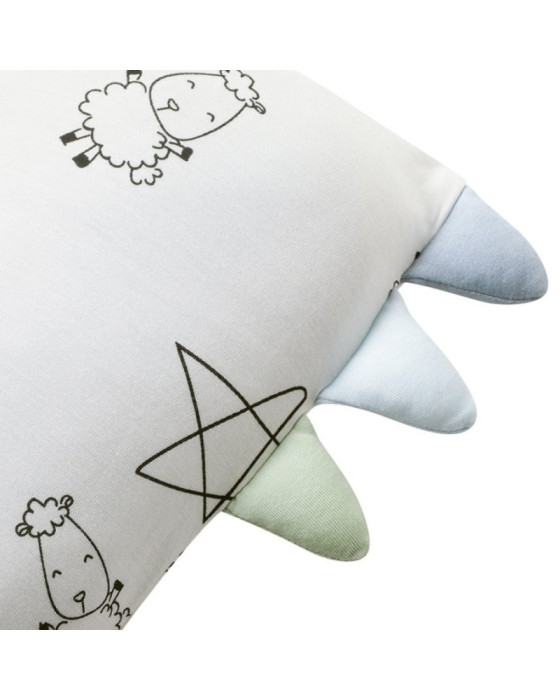 Baa Baa Sheepz Bed Buddy Pillow Cute Big Star White Bantal Bayi