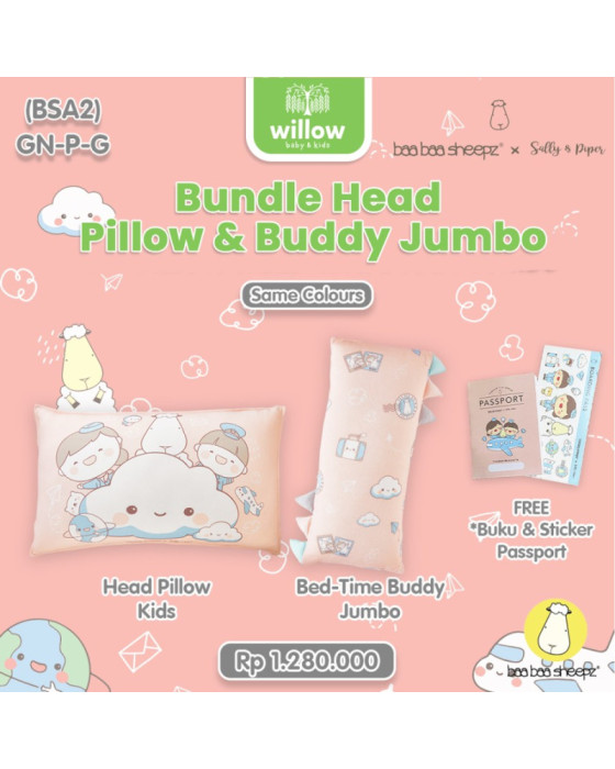 Baa Baa Sheepz Bundle Head Pillow & Buddy Jumbo BSA2