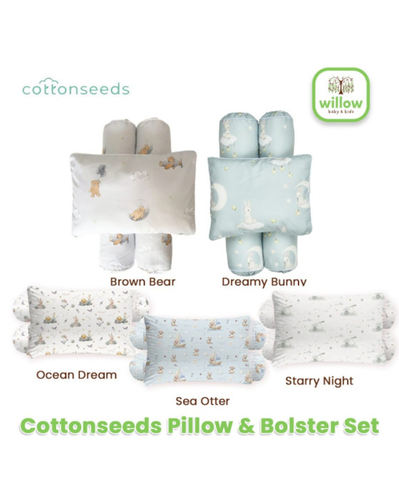 Cottonseeds Pillow & Bolster Set Bantal Guling Bayi New Series