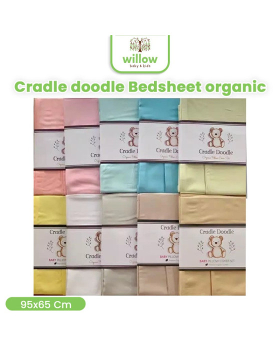 Cradle Doodle Bedsheet 95X65X10Cm Sprei Organik