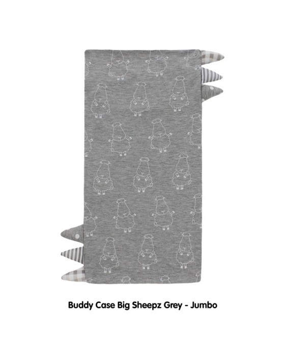 BAABAASHEEPZ BEDTIME BUDDY BIG SHEEPZ CASE PILLOW GREY