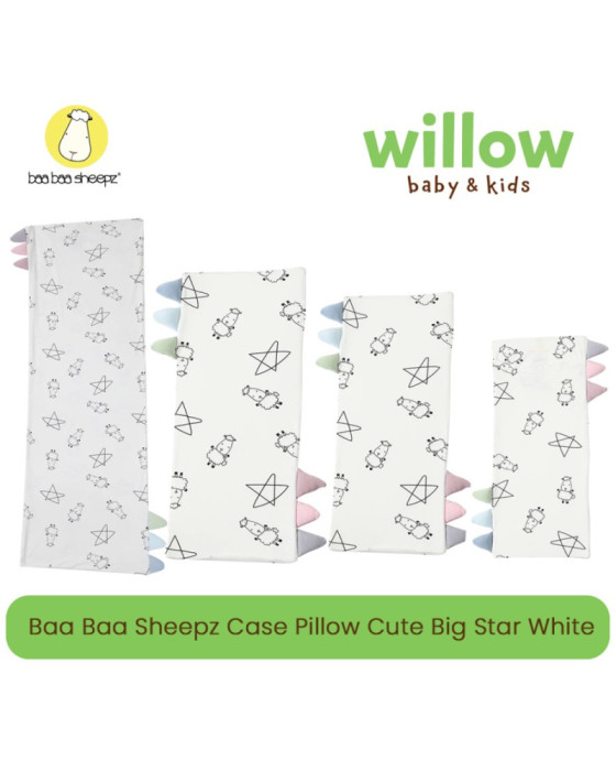 Baa Baa Sheepz Bed Buddy Pillow Cute Big Star White (Only Case)