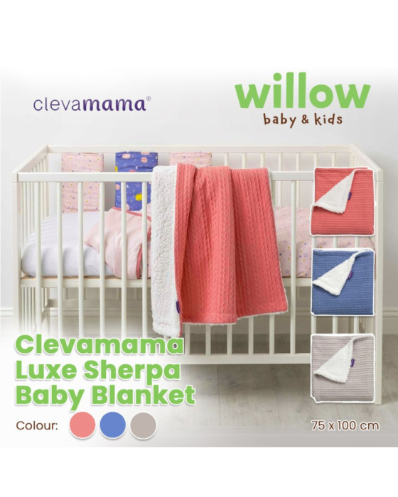 Clevamama Luxe Sherpa Baby Blanket Selimut Bayi