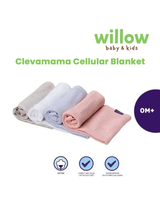 Clevamama Cellular Blanket Crib 80X100Cm Selimut Bayi