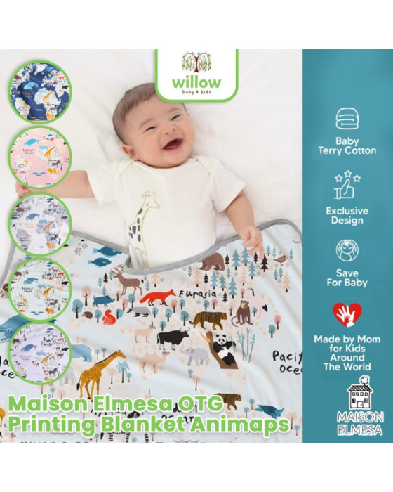 Maison Elmesa On The Go Printing Blanket Animaps Selimut Bayi