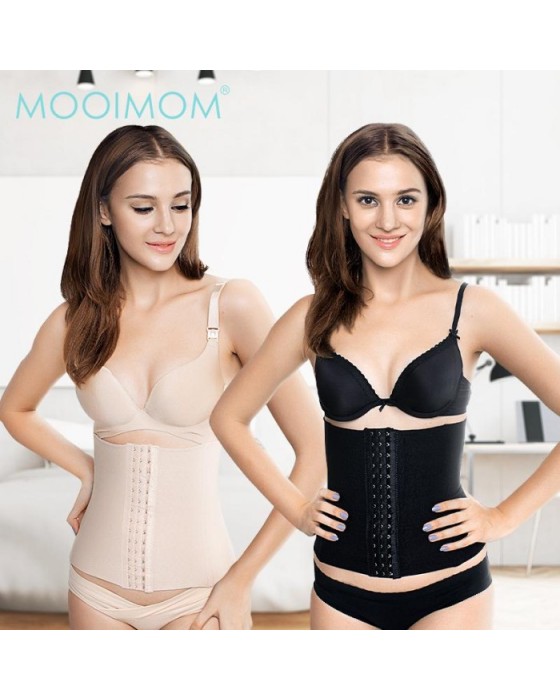 MOOIMOM C2903 LONG SEAMLESS BANED CORSET - BLACK, M