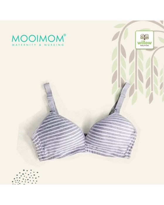 MOOIMOM B6887 MATERNITY & NURSING BRA WHITE STRIPE - GREY, 75C