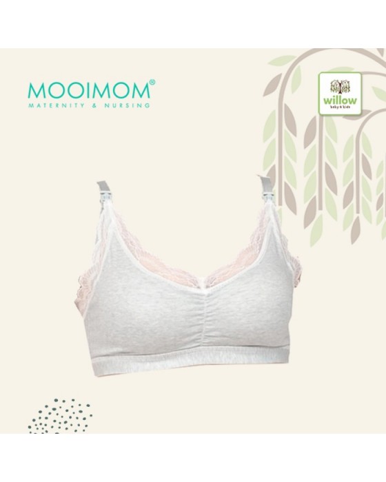 MOOIMOM B93104 BRA HAMIL MENYUSUI LACE WIRELESS MATERNITY&NURSING BRA - GREY, L