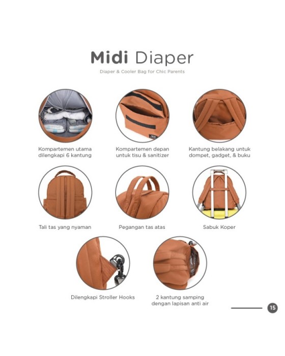 NERTUR DIAPER BAG MIDI