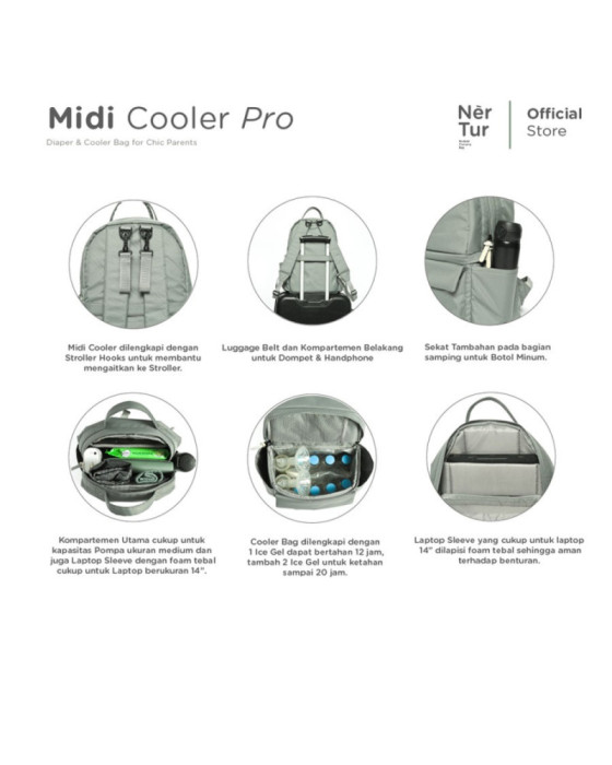 Nertur Diaper Bag Midi Cooler Bag Pro