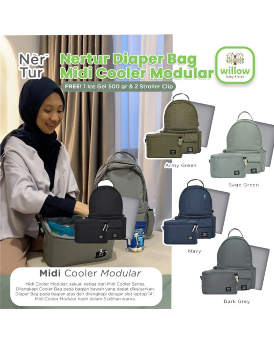 Nertur Diaper Bag Midi Cooler Modular Diaper Bag