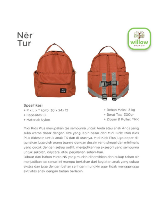 Nertur Diaper Bag Midi Kids Plus Tas Anak