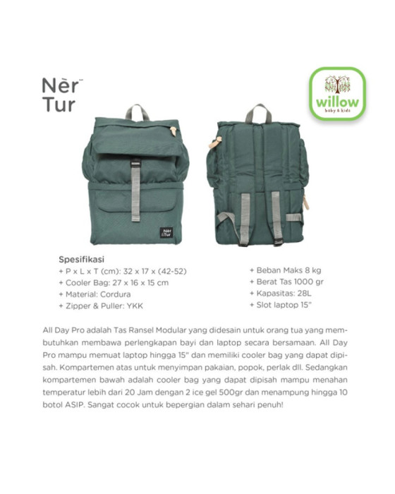 Nertur Diaper Bag All Day Pro Waterproof